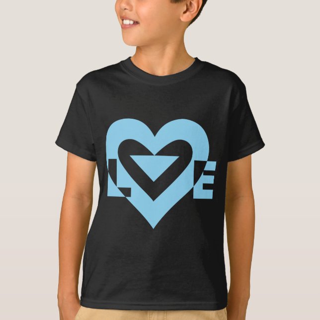 T-shirt Graphique d'amour cool, Bleu (Devant)