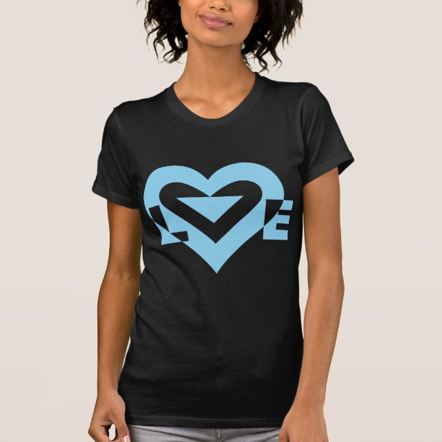 T-shirt Graphique d'amour cool, Bleu (Devant)