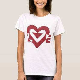 T-shirt Graphique d'amour cool, Bourgogne