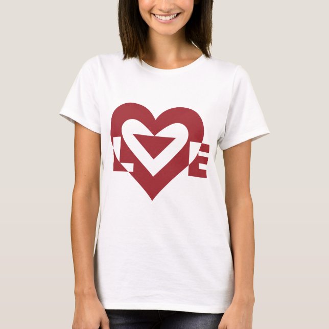 T-shirt Graphique d'amour cool, Bourgogne (Devant)