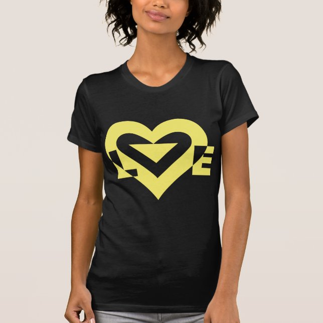 T-shirt Graphique d'amour cool, Jaune (Devant)