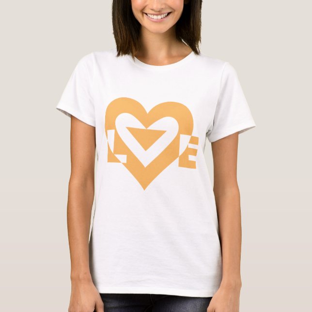 T-shirt Graphique d'amour cool, orange (Devant)