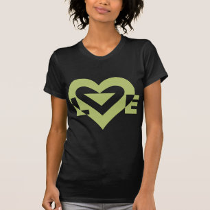 T-shirt Graphique d'amour cool, Vert Sage