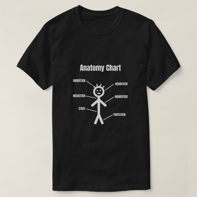T-shirt Graphique d'anatomie de l'autocollant drôle (Design devant)