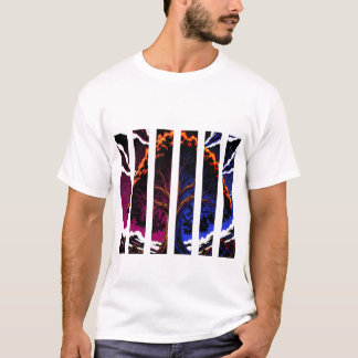 T-shirt graphique d'arbre abstrait vibrant en panneau divi