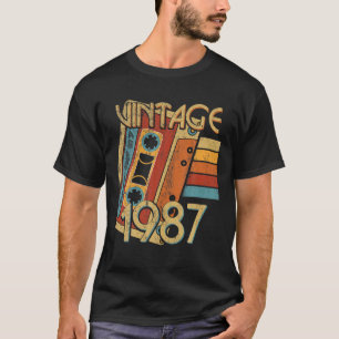 T-shirt Graphique de bande de cassette rétro vintage 1987