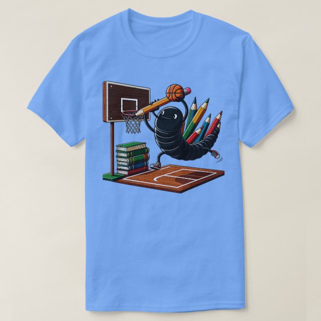T-shirt Graphique de basketball de ver de livre drôle pour (Design devant)