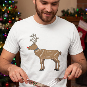 T-shirt Graphique de boucherie de venaison de renne - Humo