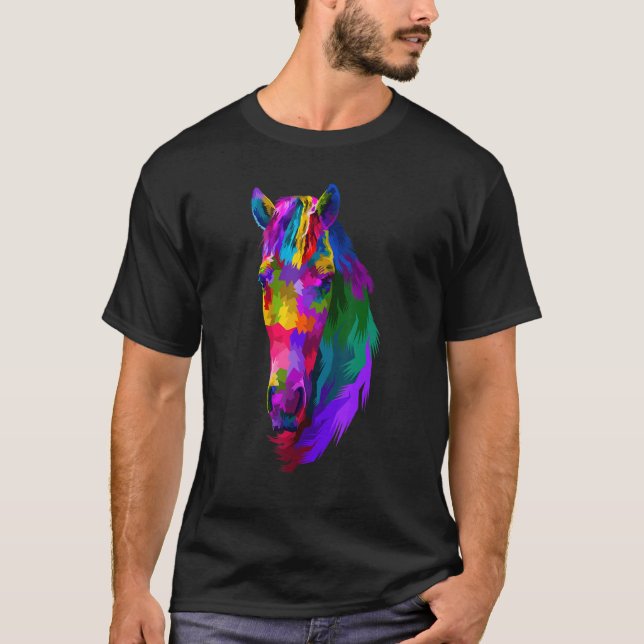T-shirt Graphique de cheval coloré 5 (Devant)