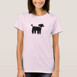 T-shirt Graphique de chien de caniche (noir)