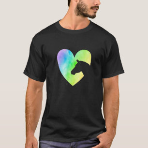 T-shirt Graphique de cœur Cavalier Amoureux Équestre Caval