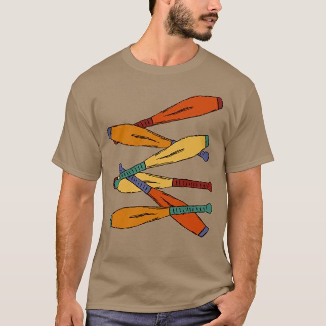 T-shirt Graphique de collage des clubs de jonglage (Devant)