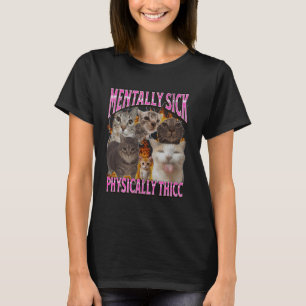 T-shirt Graphique de contrefaçon de mème de chat drôle phy