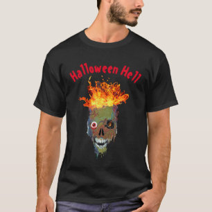 T-shirt Graphique de crâne de la flamme de l'enfer d'Hallo