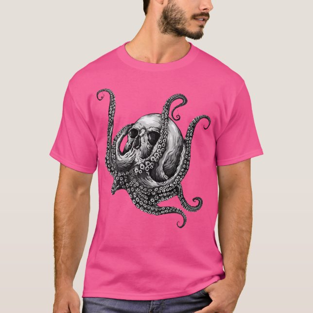 T-shirt Graphique de crâne de sucre d'octopus (Devant)