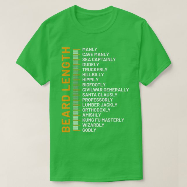 T-shirt Graphique de croissance de la barbe Longueur de la (Design devant)