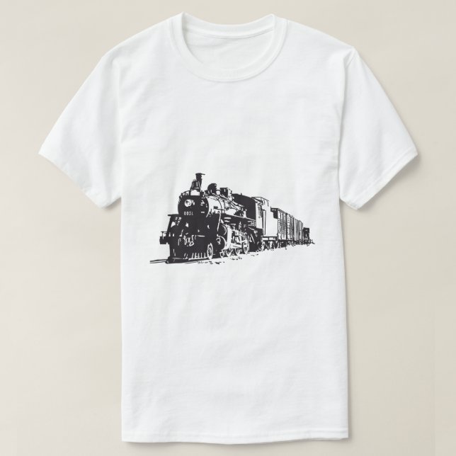 T-shirt graphique de dessin de train - Croquis art (Design devant)