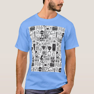 T-shirt Graphique de Doodles de musique