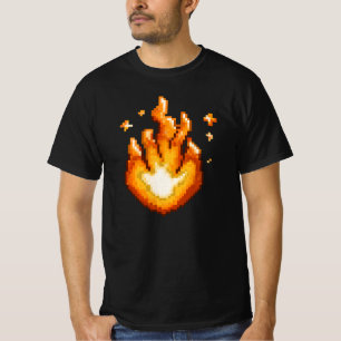 T-shirt Graphique de flamme de flamme Pixel Art