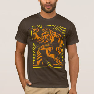 T-shirt Graphique de gravure sur bois en yeti