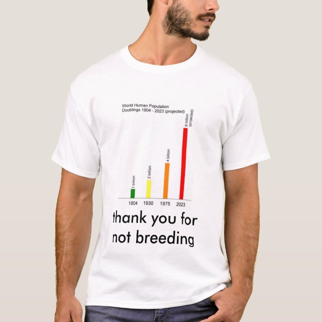T-shirt Graphique de la barre verticale de la population h (Devant)