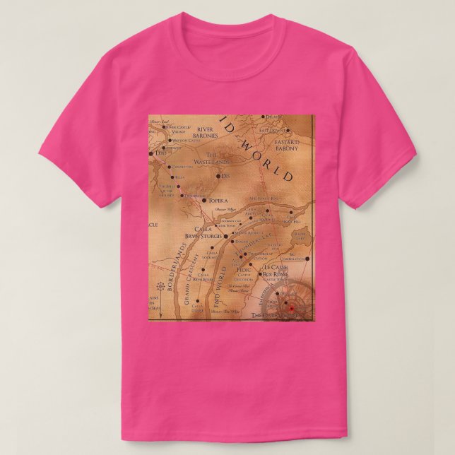 T-shirt Graphique de la carte de la tour sombre du milieu  (Design devant)