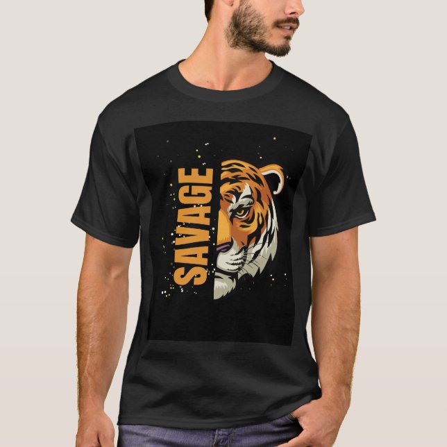 T-shirt graphique de la face du tigre (Devant)