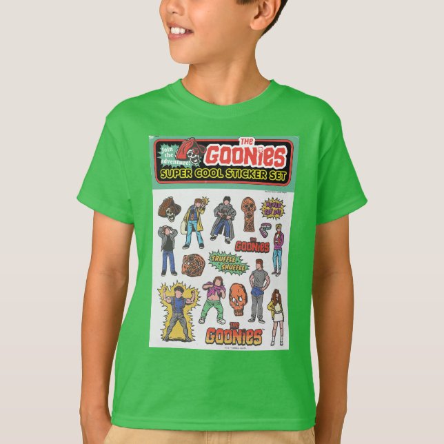 T-shirt Graphique de la feuille d'autocollants rétro Gooni (Devant)