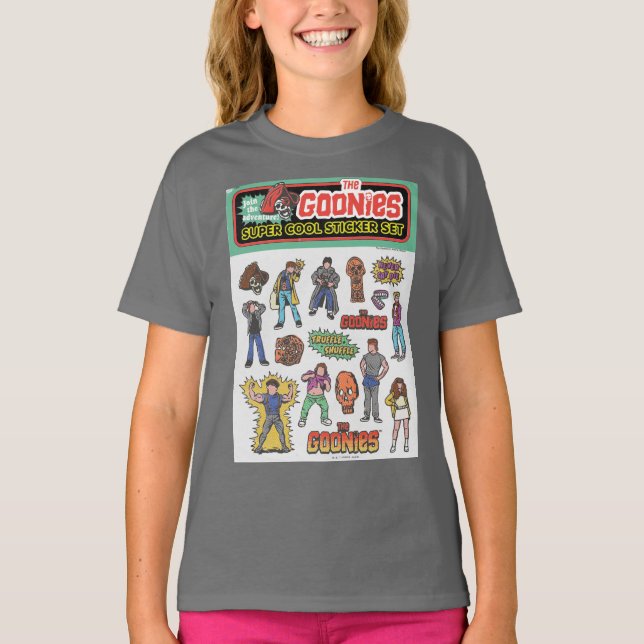 T-shirt Graphique de la feuille d'autocollants rétro Gooni (Devant)