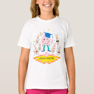 T-shirt graphique de la grève de la fille - Blanc