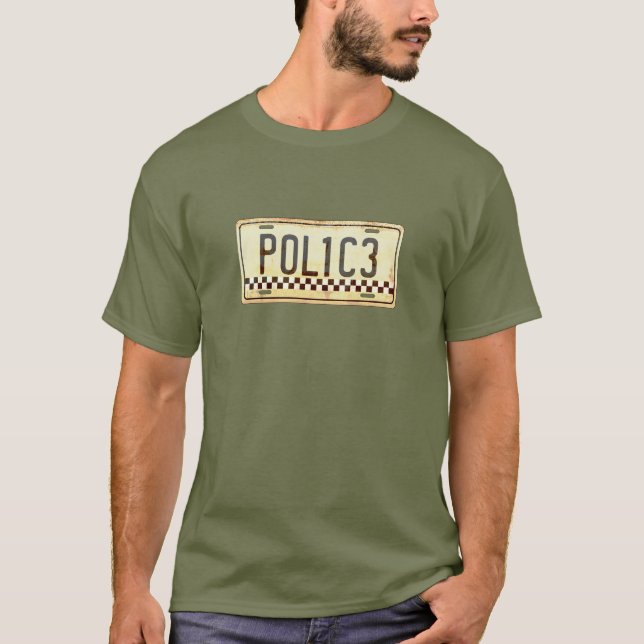 T-shirt Graphique de la plaque de permis de voiture de l'o (Devant)