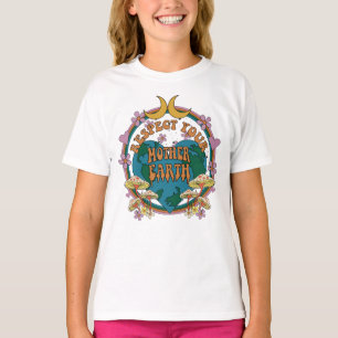 T-shirt Graphique de la Terre mère rétro des années 70
