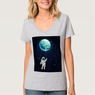 T-shirt graphique de l'astronaute Earth Balloon