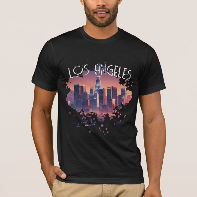 T-shirt graphique de Los Angeles Skyline (Devant)