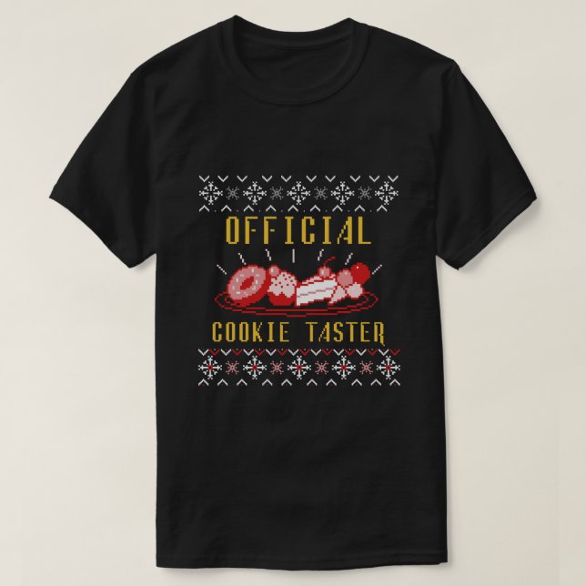 T-shirt Graphique de Noël amusant "Official Cookie Taster" (Design devant)