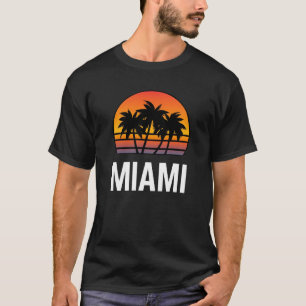T-shirt Graphique de palmier à coucher de soleil de Miami