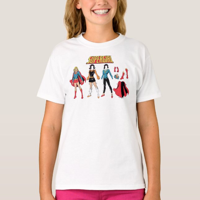 T-shirt Graphique de poupée en papier supergirl (Devant)