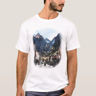 T-shirt Graphique de rue de ville de montagne vintage