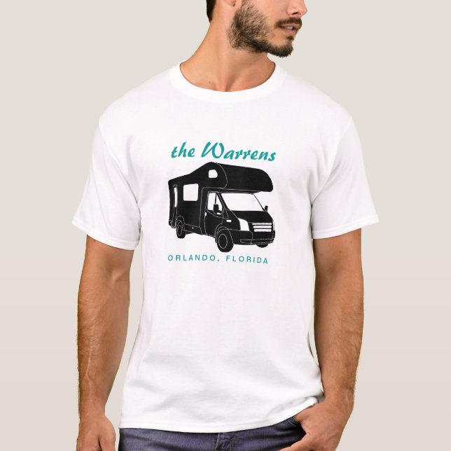 T-shirt Graphique de silhouette de la classe C Motorhome (Devant)