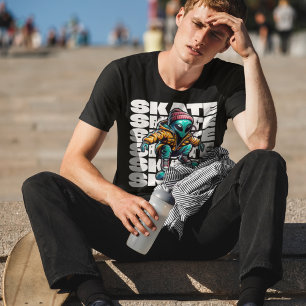 T-shirt graphique de skateboard streetwear Alien S