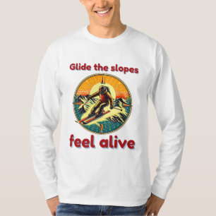 T-shirt Graphique de ski alpin aventuré