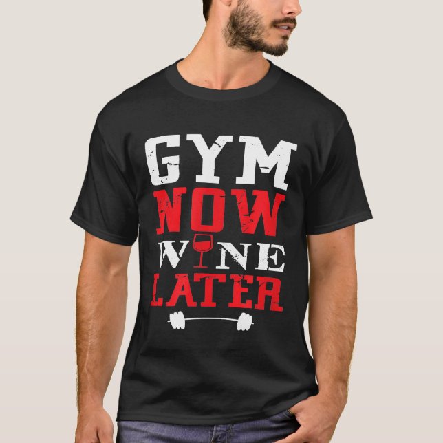 T-shirt Graphique d'entraînement pour les vins de gym amus (Devant)