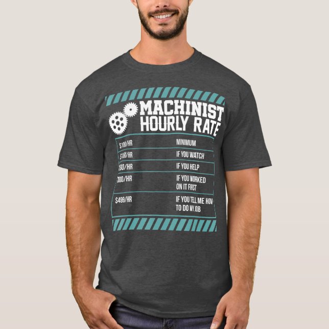 T-shirt Graphique des emplois à taux horaire des machines (Devant)