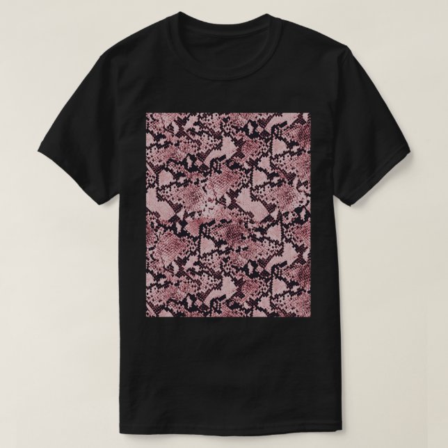 T-shirt Graphique d'impression de serpent rose (Design devant)