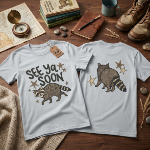 T-shirt graphique double face See Ya Soon Raccoon 
