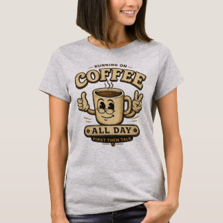 T-shirt graphique drôle pour femmes amateur de caf
