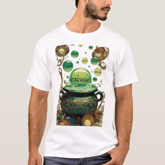 T-shirt graphique du chaudron d'excuses d'émeraude