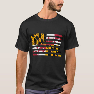 T-shirt Graphique du drapeau de l'État du Maryland Style U
