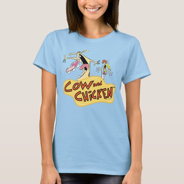 T-shirt Graphique du logo de la vache et du poulet (Devant)