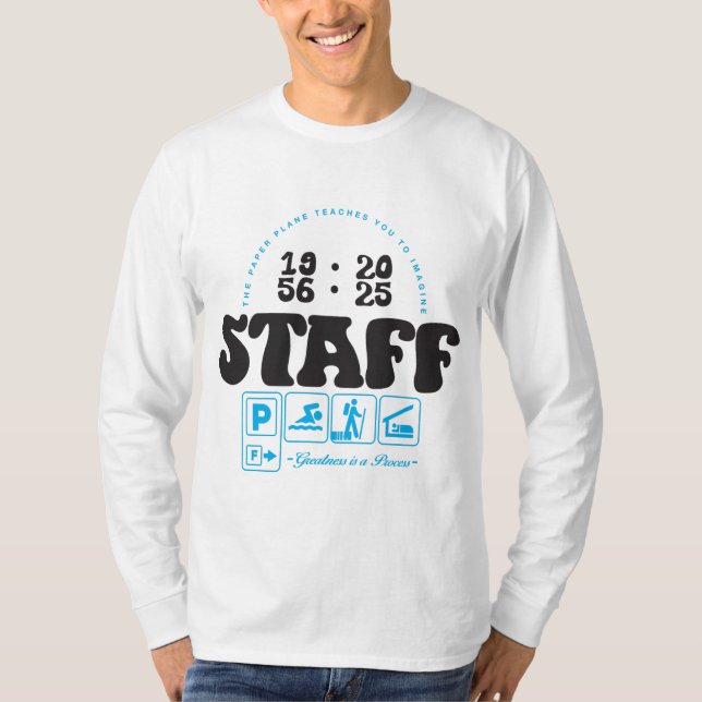 T-shirt Graphique du PERSONNEL rétro avec devis de plan pa (Devant)